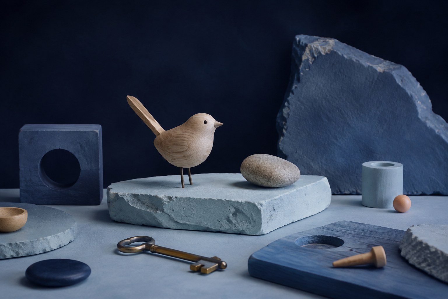 Create an invitation to tell a short invented story with objects.